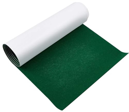 Filz Selbstklebend Filzmatte - 40x220cm Filz Stoff Selbstklebend, für Schachtel-Liner Untersetzer Schubladenmatte Auto Bilderrahmen Stuhlbein Tischbeine, 1 mm Dick (Grün)