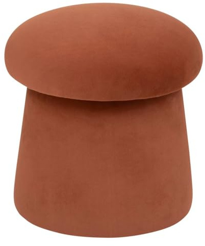 Atmosphera - Noa Pouf/Zusatzsitz - Bernstein - T 37 x H 40 cm - Samt, Pilz-Design - Für Wohnzimmer, Schlafzimmer