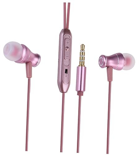 HEMOTON Écouteurs -Auriculaires avec Micro Antibruit pour Téléphone Et Appareil Ergonomique avec Embouts Silicone Rose