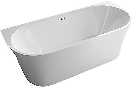 BERNSTEIN Freistehende Badewanne aus Sanitäracryl Wanne mit Doppelwandiger Konstruktion 170 x 80 x 58 cm - 5 Jahre Garantie - Standbadewanne Nova in Weiß matt, Acryl-Wanne