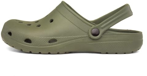 Shoe Zone - Adults Khaki Slip On EVA Clog Sandal - Size 9 UK - Green