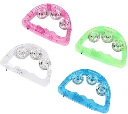 LVYUDS Transparentes Hand-Tamburin, Leuchtender Farbverlauf, Party-Atmosphäre, Hand-Pandero, Blinkendes Tambourin
