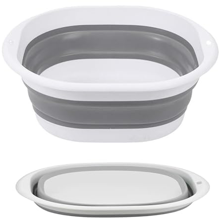 Toced 5L Collapsible Washing Up Bowl, Portable Silicone Folding Hand Washing Basin, Multipurpose Outdoor Travel Basin, Camping Sink, Hiking Motorhome