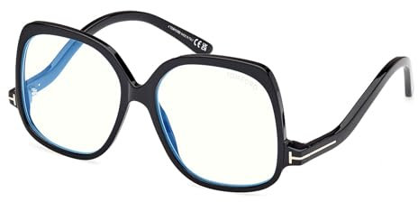 TOM FORD Unisex FT5968-B Lunettes de Soleil, Shiny Black, 54