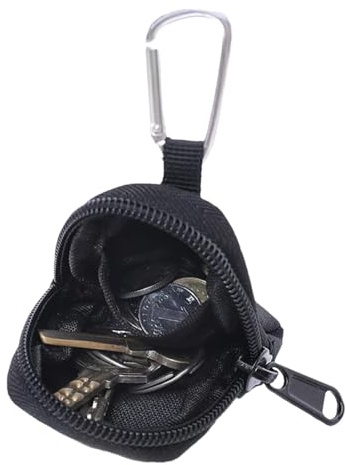 Poupangke Kleine Gürteltasche für Herren, Schlüsseletui, Geldbörse - Schlüsselanhänger-Tasche, Geldbörse | Kopfhörer-Organizer aus Oxford-Stoff, Münztasche, Aufbewahrungstasche, wasserdicht,