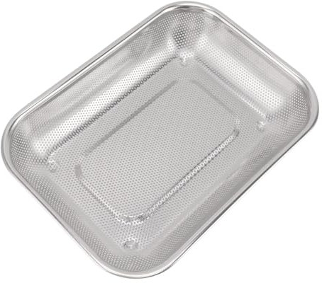 Passoire Rectangulaire en Acier Inoxydable, Panier D'évier en Maille, Passoire à Fruits et Légumes, Passoire à Huile en Maille Rectangulaire, Porte-frites, Passoire à Fruits, (L)