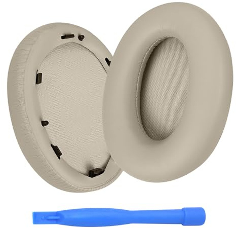 Ersatz Ohrpolster für Sony WH-1000XM3 Noise Cancelling Kopfhörer von MMOBIEL - Memory- Schaumstoff und Protein PU Kopfhörer Ohrpolster - Ersatzpolster - Silber