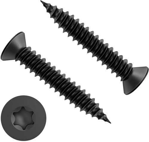 80 Stück M4X16mm Holzschrauben Edelstahl A2/VA2 Schrauben Schwarz für Akustikpaneele Torx Senkkopfaus Edelstahl Rostfrei Vollgewinde Spanplattenschrauben Selbstschneidende Schrauben Universalschrauben
