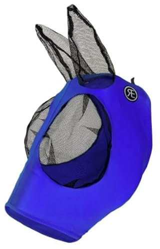 Tack Shack of Ocala Circle Y Printed Reinsman Lycra Fliegenmaske mit Ohren Fliegenmaske Lycra Fliegenmaske Fliegenmaske für Pferde Lycra Fliegenmaske für Pferd (Königsblau, Medium)