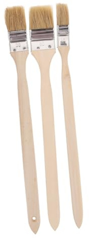 Angoily Lot De 3 Pinceaux à Teindre pour Bois, Poils Mixtes Résistants, Manches Coudés en Bois, Pinceaux Polyvalents pour Peinture à Huile, Usage Artistique Et Rénovation, 1, 1,5 Et 2