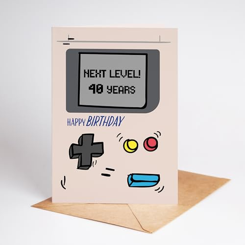 Lovely Cards Gameboy Karte - 40. Geburtstag Mann frau – Retro Geburtstagskart 40 - Geschenk Frau 40 Jahre – Geschenk Männer 40 (A6) (40 Jahre) - karte zum 40. Geburtstag Freundin Freund
