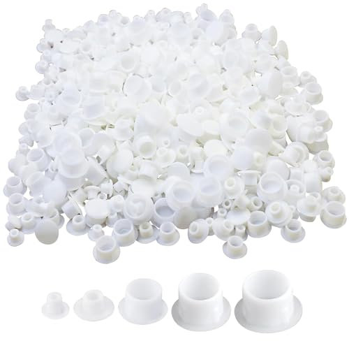 Confezione 160 Tappi Copertura Fori Plastica, I Tappi Di Copertura Forano Coperchio Delle Viti, Fori Chiodo Coprivite M8, Per Tutti Tipi Fori Chiodi Mobili (5 Mm/6 Mm/8 Mm/10 Mm). (Bianco)