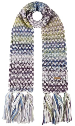 Barts Nicole Schal Winterschal Damenschal Damen - Streifenschal Strickschal mit Fransen Winter Herbst-Winter