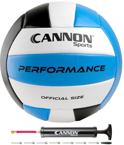 Cannon Sports Official Size Volleyball - Waterproof Soft PU Cover for Indoor Outdoor Volleyball – Perfect for Team Games, Training, Recreational, Beach Play - Pump Included