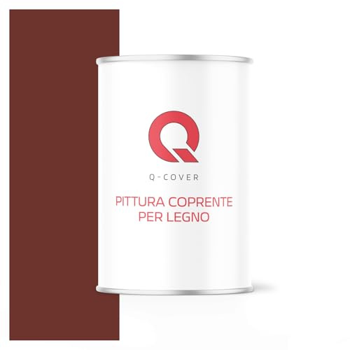 Q-COVER VERNICE COPRENTE PER LEGNO 1L SEMI-OPACA Rosso ossido RAL 3009 SMALTO RAL PER LEGNO PROTETTIVO INTERNI/ESTERNI ca. 80–150 ml/m²