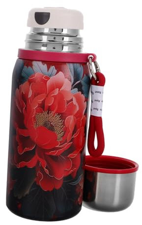 NIYANGLE Taza Termo Taza De Hielo De Acero Inoxidable Botella De Agua Botella De Agua Deportiva Botella De Agua Aislada Vacío Botella De Agua De Viaje Acero Inoxidable 304