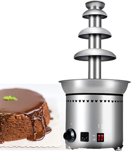 JYHUHGRG Fountain Chocolate Cheese Melting Machine Cream Fondue, Commercial Chocolate Fondue Fountain Digital Chocolate Waterfall Melting Machine 4 Tier