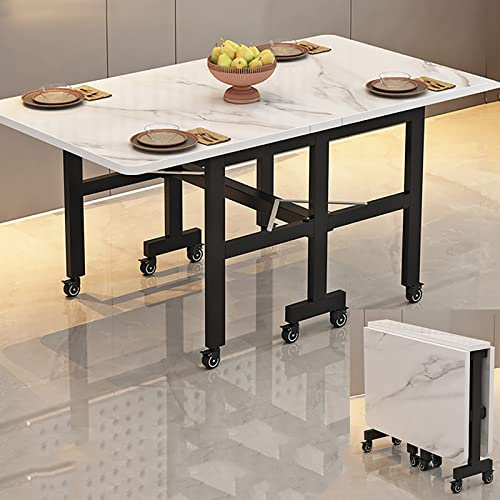 Tavolo da pranzo pieghevole in legno con foglie a goccia, multifunzione, allungabile e salvaspazio, per studio, postazione di lavoro per cucina, sala da pranzo, soggiorno, ristorante, 100 x 60 x 75 cm