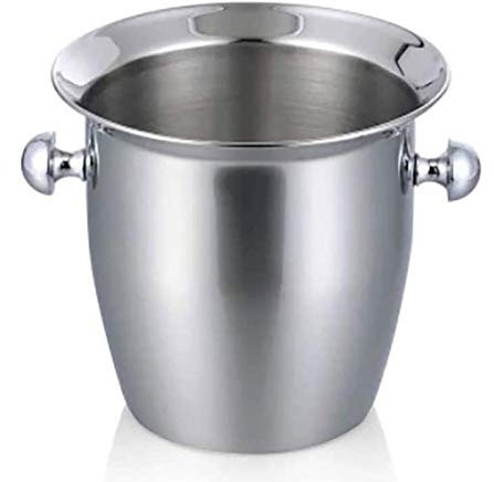 Stor dryckekylare/ölhink 2 L/5 L dryckekylare ishink, isolerad rostfritt stål dubbelväggig hushåll is med tång för öl vinkylare