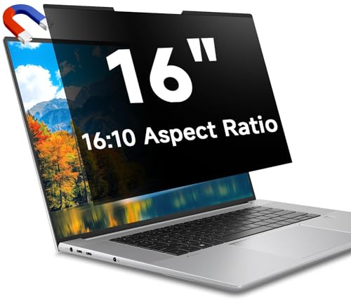 STARY Magnetic Laptop Privacy Screen 16 Inch, 16:10 Aspect Ratio Removable | Anti Spy Blue Light Glare, Laptop Privacy Screen Filter for Dell/Hp/Acer/Lenovo/Samsung/Asus/Sony