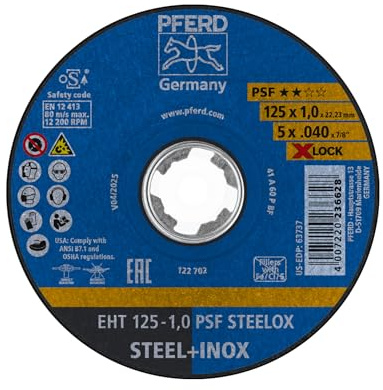 PFERD TOOLS Trennscheibe EHT 125x1,0mm X-LOCK gerade Universallinie PSF STEELOX für Stahl/Edelstahl 25 Stk