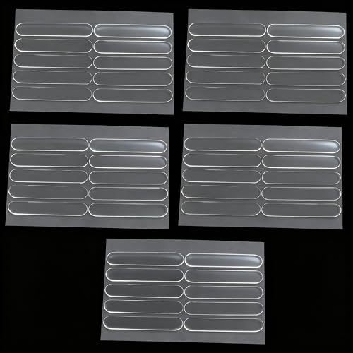 50 Pcs Clear Silicone Cabinet Door Bumpers, Self-Adhesive Sound Dampening Pads for Furniture, Drawers, Table Tops - Transparent Protection Strips for Wall, Surface Protection