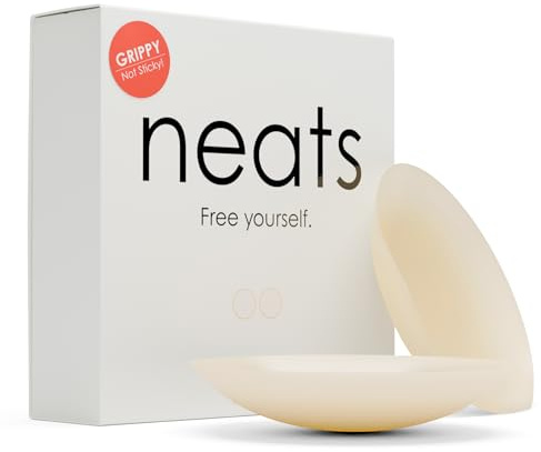NEATS Copricapezzoli Antiscivolo da Donna, riutilizzabili, ipoallergenici, in Silicone, Non Adesivi, attivati dal Calore, Invisibili, Invisibili