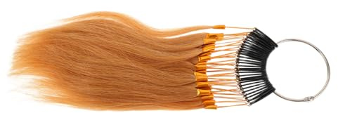 HONITANO Echthaar Farbkarte Satz 30 Strähnen Hellblond Natur Haartestringe zum Testen und Üben Friseursalon Schulungsmaterial