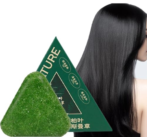 Nature Triangle Shampoo Bar, 120g Nature Seven Green Soap Shampoo, Plant-Based Solid Shampoo Bar, Gentle Cleansing, Strengthen Hair,Improve Frizziness Hair for Women and Men
