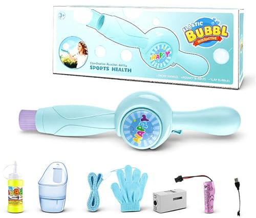 Heoscus Lustige Seifenblasenmaschine Für Kinder Elektrische Pistolen Automatisches Hand Sprudel Maker Spielzeug Für Kinder Mädchen Outdoor Aktivitäten Magischer Zauberstab