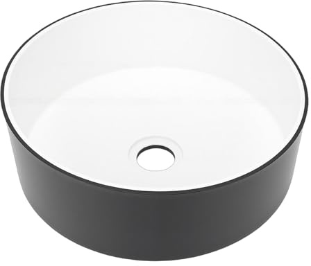 Yechiry Lavello per, Lavabo in Acrilico di Forma Rotonda da 13 Pollici di Diametro, Scarico a Incasso in Superficie Antigraffio per, Barca, Box per Cavalli, Cucina, Bagno