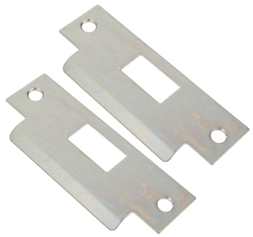 Gadpiparty Lot de 2 Plaques de Gâche pour Serrure Intérieure, Pièces de Rechange Métalliques Renforcées, Compatibles Portes Résidentielles, Installation Rapide, du Bruit, Finition Acier,