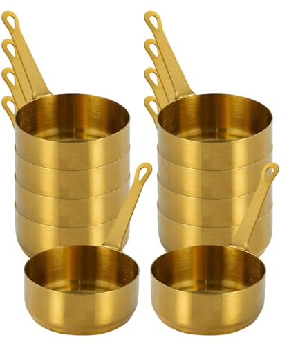 Sideroly 10 Pcs 125ml Stainless Steel Pots Mini Saucepan for Sauces | Reusable, Nonstick Sauce Pot with Handle Hanging or Stacking, Condiment Dipping Bowls for Restaurant, Home Kitchen, Picnic
