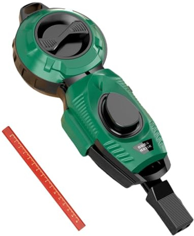 Cordel de tiza automático - Rodillo retráctil integrado, herramienta de marcado de precisión pesada para carpintería, línea de nylon de 15m de rebobinado rápido, nivel profesional para trabajar madera