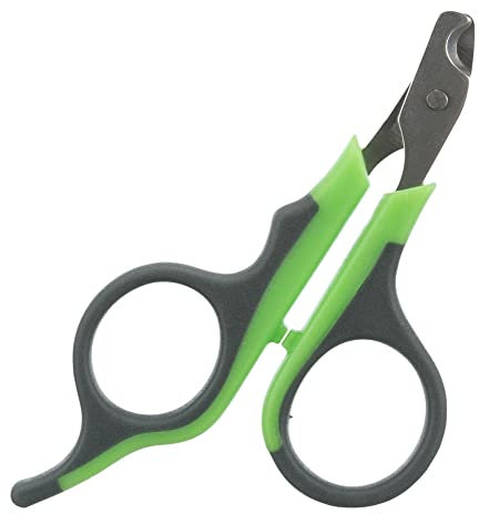 TRIXIE Krallenschere für Kleintiere - rostfreier Edelstahl - gummierter Kunststoffgriff - schwarz/grün - 8 cm - 6285