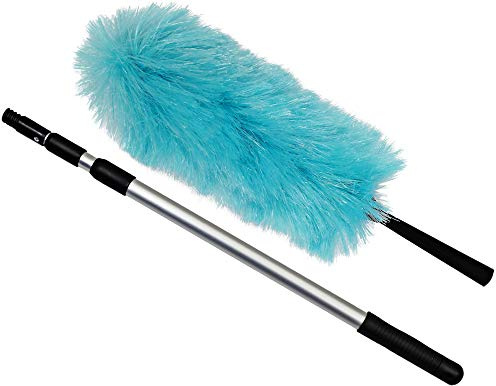 CleanAide Electrostatic Dusting Wand with 3-Section Extendable Pole, Reaches Up to 72 Inches, Lightweight & Non-Scratch for Home & Office Cleaning