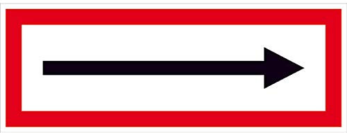 Betriebsausstattung24 Hinweisschild Richtungspfeil für die Feuerwehr - Aluminium, geprägt - 42,0 x 14,8 cm - DIN 4066 (D2)