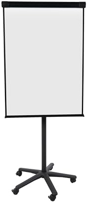 Bi-Office Classic - Mobile Flipchart mit Maya Aluminiumrahmen, Schwarz, 70x100 cm
