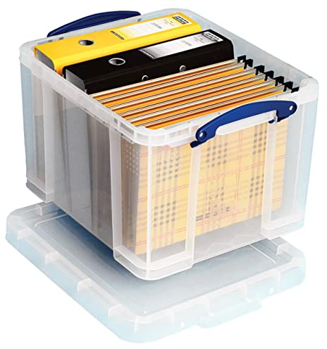 Really Useful Box Contenitore in plastica trasparente da 35 litri con 10 cartelle sospese A4