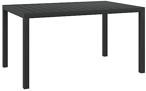 vidaXL Garten Esstisch Witterungsbeständig Gartentisch Gartenmöbel Tisch Balkontisch Terrassentisch WPC Aluminium 150x90x74cm Schwarz