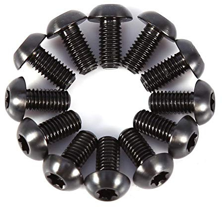 12 Stücke Scheibenbremsscheibenbolzen, Legierung Torx Kopf Rotatoren Bike Bremsbolzen Schrauben(Schwarz)
