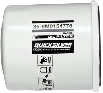 Quicksilver 8M0154776 20 Micron Oil Filter for Select Yamaha, Honda, and Nissan/Tohatsu 9.9-115hp Outboards, 2000-2018