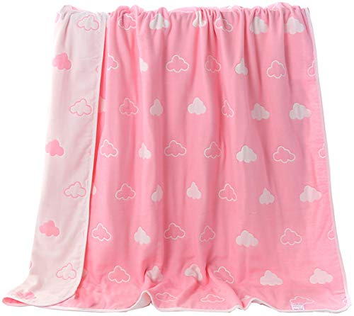 Hayisugar Baby Kuscheldecke, extra weich, 100% Baumwolle, 6-lagig, Decke, Babydecke, Einschlagdecke, Kinderwagendecke, Kinderdecke, Wohndecke Tagesdecke Sommerdecke, Rosa Wolke, 120 x 150 cm