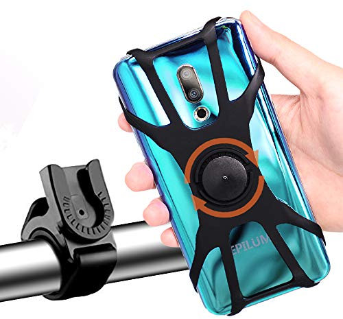 Support Téléphone Vélo & Moto Universel Rotatif à 360° Détachable Support Téléphone Moto Porte Téléphone Vélo Compatible avec Smartphone de 4,0-6,5 Pouces pour iPhone 11 X/8 Plus/8/7 Plus, Samsung