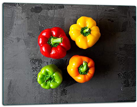 TMK ArtDeko – Schneidebrett Glas – Glasschneidebrett für die Küche 52x40 cm – Robust, Hygienisch & Rutschfest – Glas Schneidebrett – Zusätzliche Arbeitsfläche – Vielseitige Nutzung