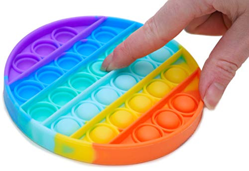 Toyland® Push Bubble Pop Bubble Pop It Sensory fidgetleksak - många val (rund regnbåge)