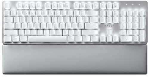 Razer Pro Type Ultra - Kabellose Mechanische Tastatur für Maximale Produktivität (Gelbe geräuschlose Lineare Schalter, Multi-Device-Dongle, Bluetooth) QWERTY US-Layout | Weiß