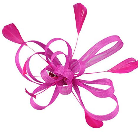 Angoily 1920er Jahre Fascinators Hat. Fascinators Hats for Women with Hair Clip Tea Party Hats Wedding Church Bridal Headwear Derby Hat for Women Girls (Rose Red) Schleier- Stirnband.