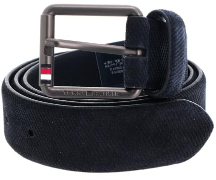 Tommy Hilfiger Herren Gürtel Casual 3.5 Suede Ledergürtel, Blau (Space Blue), 85