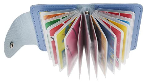 GERIINEER Kreditkartenetui für Damen und Herren Kartenetui - 28 Karten 2 Fenster (Blau)